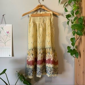 Vintage Floral printed Silk Skirt
